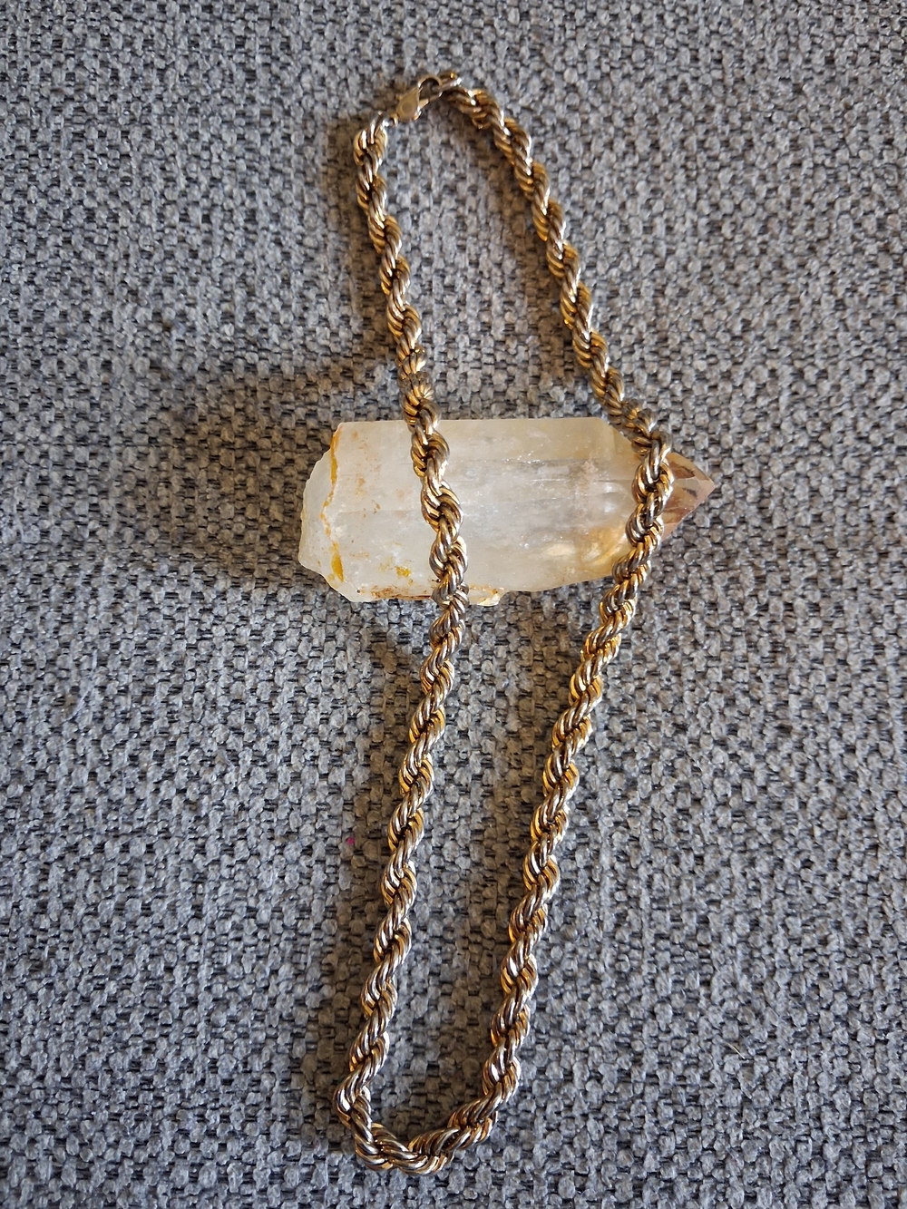 Vintage Gold-Tone Rope Chain Necklace - Women's Jewelry